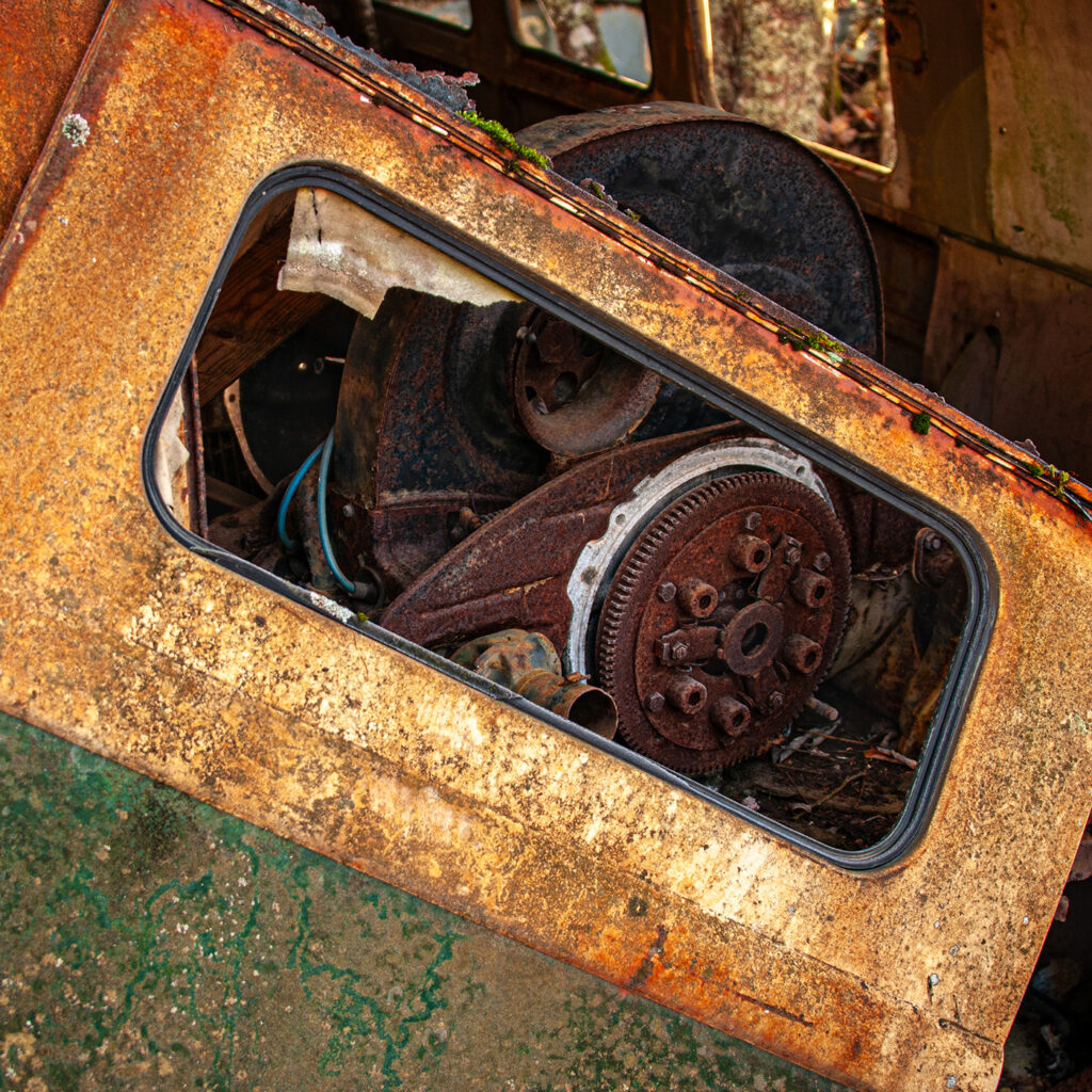 Bil bilvrak rust detalj